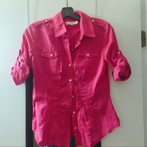 CK pink button down shirt